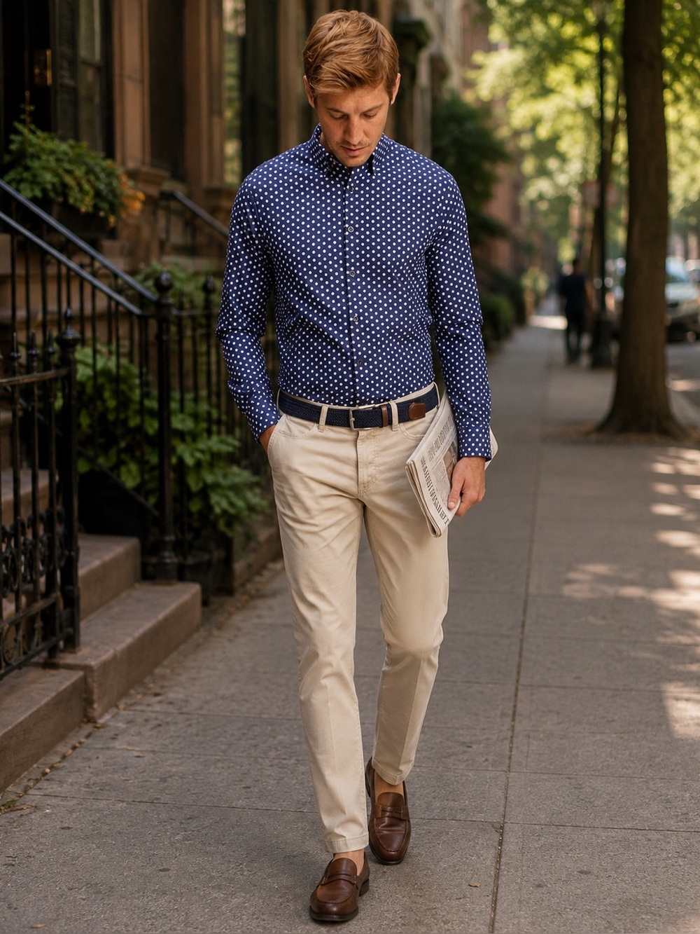 New Mizzen+Main Leeward Slim Fit Performance Dress Shirt Marine Blue Sz XL